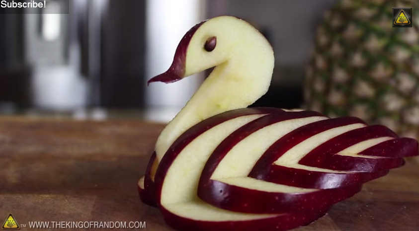 Carve your own edible swan with an apple